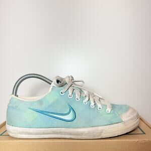 Nike Capri Womens Size 7.5 Light Teal Blue Plaid Canvas Casual Sneakers Shoes